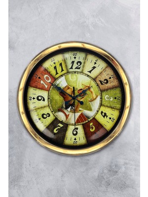 Kasva Concept Hediyelik 40 cm Gold Metal Chef Mutfak Saati Duvar Saati