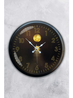Kasva Concept Hediyelik 40 cm Siyah Metal Gece Duvar Saati