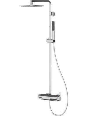 Teska Perla Mix 3 Yönlü Duş Kolonu-Krom/siyah Cam