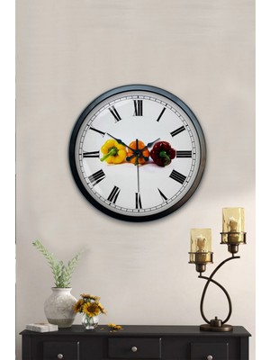 Kasva Concept Hediyelik 40 cm Siyah Metal Mutfak Duvar Saati
