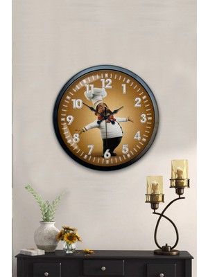 Kasva Concept Hediyelik 40 cm Siyah Metal Mutfak Duvar Saati