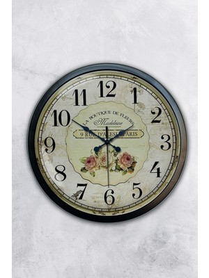 Kasva Concept Hediyelik 40 cm Siyah Metal Aydın Duvar Saati