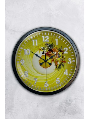 Kasva Concept Hediyelik 40 cm Siyah Metal Mutfak Duvar Saati