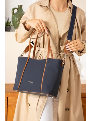 Just Polo Kadın Lacivert-Taba El ve Omuz ÇANTASI-BD6046