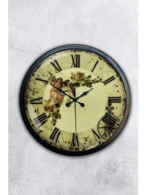 Kasva Concept Hediyelik 40 cm Siyah Metal Nostalji Duvar Saati