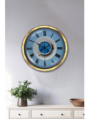 Kasva Concept Hediyelik 40 cm Gold Metal Mutfak Duvar Saati