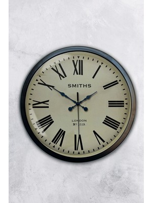 Kasva Concept 40 cm Siyah Metal Roma Rakamlı Duvar Saati