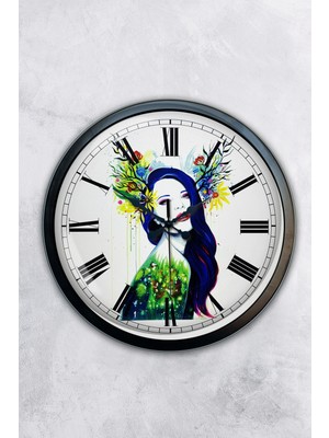 Kasva Concept 40 cm Siyah Metal Modern Sanat Duvar Saati