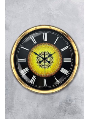 Kasva Concept Hediyelik 40 cm Gold Metal Osmanlı Desen Duvar Saati