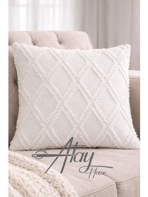 Vera Şönil Kırlent Kılıfı – Ekru 43X43 cm (50X50 - 30X50 – 40X60 Ölçü Seçenekli)