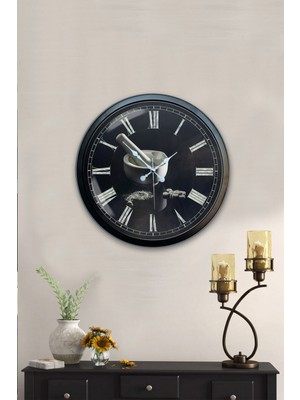 Kasva Concept Hediyelik 40 cm Siyah Metal Mutfak Duvar Saati