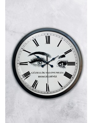 Kasva Concept 40 cm Siyah Metal Güzellik Salonu Duvar Saati