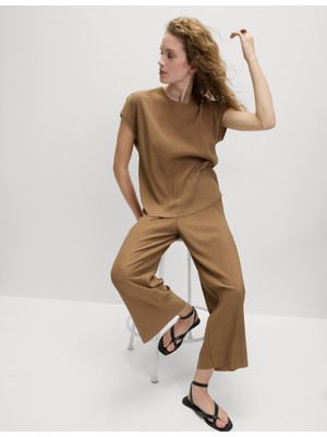 Marks & Spencer Pilise Kesim Geniş Paça Kısa Pantolon