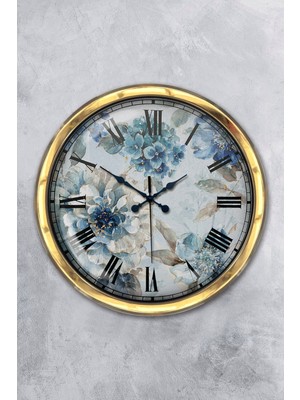 Kasva Concept Hediyelik 40 cm Gold Metal Sanat Duvar Saati