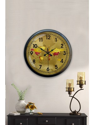 Kasva Concept 40 cm Siyah Metal Kahverengi Duvar Saati