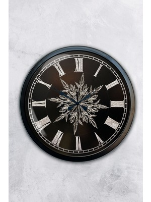 Kasva Concept 40 cm Siyah Metal Kar Tanesi Duvar Saati