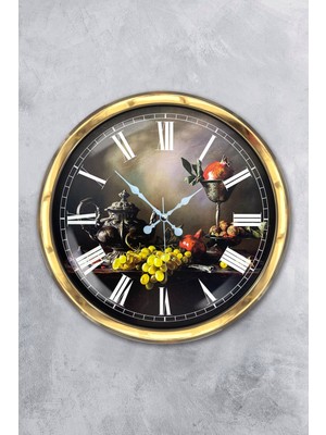 Kasva Concept Hediyelik 40 cm Gold Metal Mutfak Duvar Saati