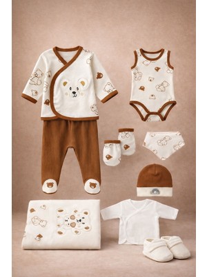 Butik Erkek Bebek %100 Pamuklu Antialerjik 10'lu Hastane Çıkışı Yenidoğan Set