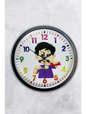 Kasva Concept 40 cm Siyah Metal Çocuk Odası Duvar Saati