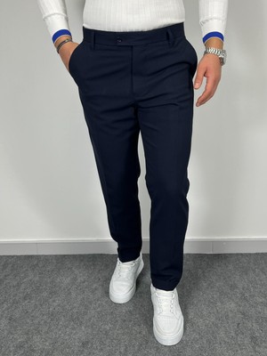 Erkek Havanna Premium Duble Paça Regular Kalıp Kumaş Pantolon - Lacivert