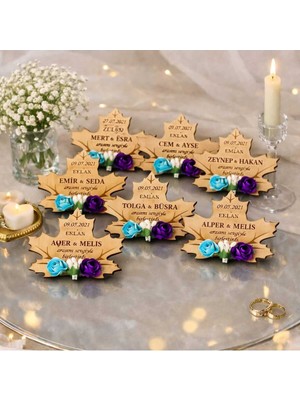 Düğün Nişan Söz Kına Yaprak Magnet Kişiye Özel 50 Adettir.no 70