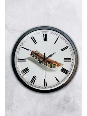 Kasva Concept Hediyelik 40 cm Siyah Metal Sushi Duvar Saati