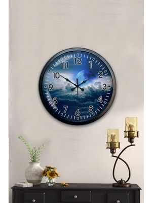 Kasva Concept 40 cm Siyah Metal Cool Duvar Saati