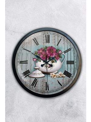 Kasva Concept Hediyelik 40 cm Siyah Metal Mutfak Duvar Saati