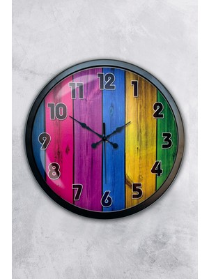 Kasva Concept Hediyelik 40 cm Siyah Metal Gökkuşağı Duvar Saati