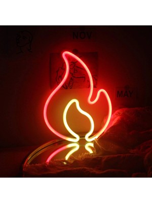 Hayat Store Duvara Asmalı Neon Alev 30×23CM