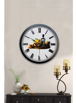 Kasva Concept Hediyelik 40 cm Siyah Metal Mutfak Duvar Saati