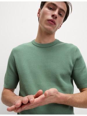 Marks & Spencer Pamuk Karışımlı Dokulu Tişört