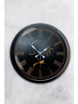 Kasva Concept Hediyelik 40 cm Siyah Metal Profil Duvar Saati