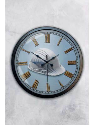 Kasva Concept Hediyelik 40 cm Siyah Metal Inşaat Duvar Saati