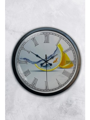 Kasva Concept Hediyelik 40 cm Siyah Metal Mutfak Duvar Saati