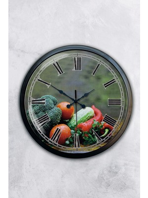 Kasva Concept Hediyelik 40 cm Siyah Metal Mutfak Duvar Saati