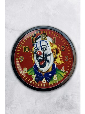 Kasva Concept Hediyelik 40 cm Siyah Metal Palyaço Duvar Saati