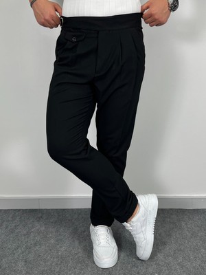 Erkek Havanna Italyan Kesim Harvest Model Kumaş Pantolon - Siyah