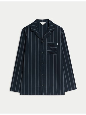 Marks & Spencer Saf Lyocell Çizgili Pijama Üstü