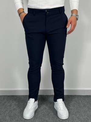 Erkek Havanna Slim Fit Kalıp Kumaş Pantolon - Lacivert