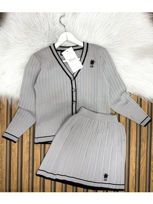 Kız Çocuk Triko Hırka Etek Takım