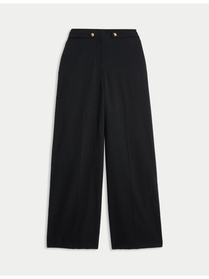 Marks & Spencer Detaylı Geniş Paça Pantolon