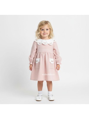 Seabubbles Çiçek Nakışlı Kız Bebek Elbise