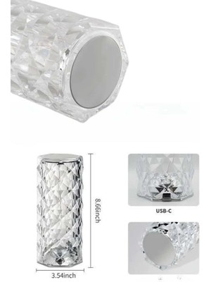 Epilons Yeni Nesil Modern Kristal Masa Ve Gece Lambası Dokunmatik Renk Değiştirebilen