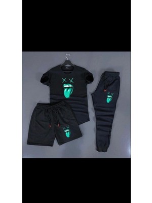 Adrift Deep & Qaiser Çılgın Surat Baskı Unisex 3'lü Kombin Çılgınsurat