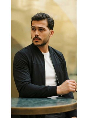 ModaSize Erkek Içi Astarlı Su Geçirmez Bomber Mevsimlik Ceket - Siyah
