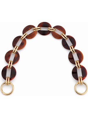 Nildenhobim Altın Renk Aksesuarlı Oval Akrilik Çanta Sapı / Çanta Önü Süs – 45 cm - Örgü ve Deri Çanta Uyumlu