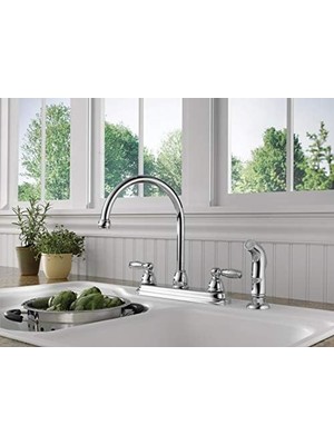 Claymore Yan Püskürtücülü 2 Kulplu Mutfak Lavabo Bataryası, Krom P299575LF
