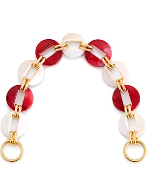 Nildenhobim Altın Renk Aksesuarlı Oval Akrilik Çanta Sapı / Çanta Önü Süs – 45 cm - Örgü ve Deri Çanta Uyumlu