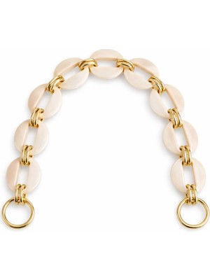 Nildenhobim Altın Renk Aksesuarlı Oval Akrilik Çanta Sapı / Çanta Önü Süs – 45 cm - Örgü ve Deri Çanta Uyumlu